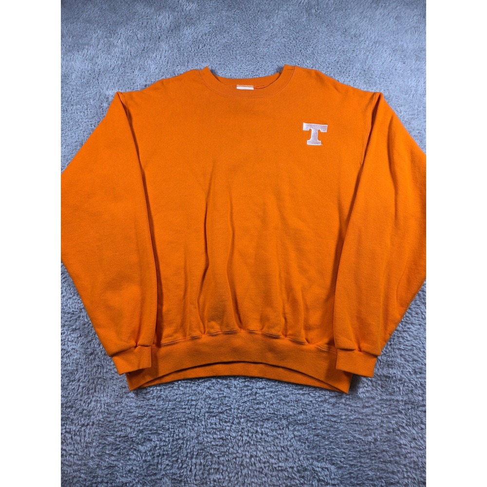 Castaways Sweatshirt Large Orange Mens Tennessee Vols Embroidered Crewneck